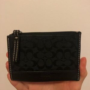 Coach black coin purse